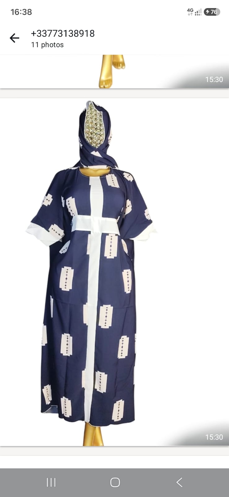 Robe manches courtes taille unique